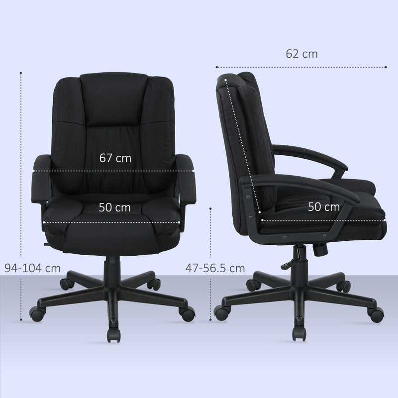 HOMCOM Swivel Executive Office Chair Mid Back Chair w/ Arm, Black