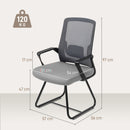HOMCOM Desk Chair No Wheels, Meeting Chair with Mesh Back for Waiting Room