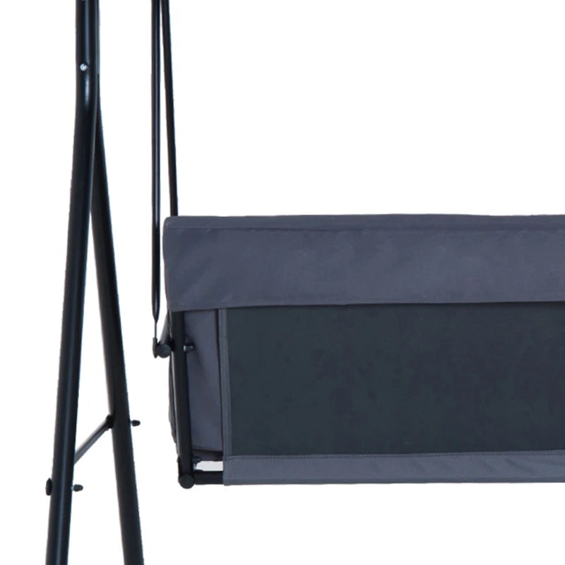 Outsunny  Metal Swing Chair 3-Seater - Grey