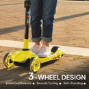 AIYAPLAY Electric Scooter For Kids, 3 Wheel Foldable Kids Scooter, Yellow