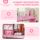 AIYAPLAY Kids Wardrobe, Kids Clothes Rail With Mirror For Bedroom, Pink