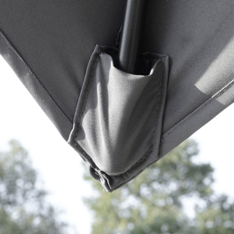 Outsunny 360° Cantilever Parasol Roma Umbrella w/ Base Weights, Light Grey