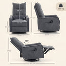 HOMCOM Massage Recliner Armchair, Swivel Rocking Recliner Chair, Dark Grey