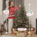 HOMCOM Christmas Tree Hinged Xmas Tree with Realistic Branches