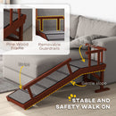 PawHut Wooden Dog Ramp With Removable Guardrails, Non-Slip Surface, 125 Cm