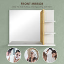 HOMCOM Bathroom Mirror Wall Mount Vanity Mirror with 4 Storage Shelves, White