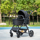 HOMCOM 2 in 1 Lightweight Pushchair  - Black