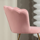 HOMCOM Accent Chair, Velvet Armchair With Lotus Backrest, Steel Legs - Pink/Grey