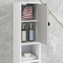 kleankin Slim Bathroom Cabinet, Toilet Roll Storage w/ Shelves