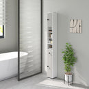 kleankin Slim Bathroom Cabinet, Toilet Roll Storage w/ Shelves
