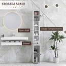 kleankin Slim Bathroom Cabinet, Toilet Roll Storage w/ Shelves