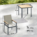 Outsunny 5 Piece Garden Dining Set, Outdoor Table and 4 Chairs, Khaki