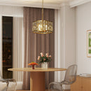 HOMCOM Modern Flush Mount Ceiling Light, Crystal Chandelier For Living Room
