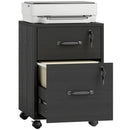 HOMCOM Roll File Cabinet with Drawer, Organiser Letter Size, Black