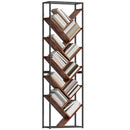 HOMCOM 10 Tier Tree Bookshelf Industrial Tall Bookcase Rustic Brown Black