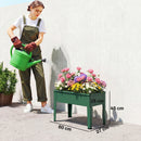 Outsunny Raised Planter, Metal Raised Garden Bed on Legs with Drainage Hole