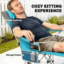 Outsunny Set of 2 Reclining Camping Chairs, Blue and Grey