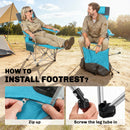 Outsunny Set of 2 Reclining Camping Chairs, Blue and Grey