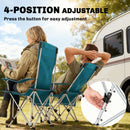 Outsunny Set of 2 Reclining Camping Chairs, Blue and Grey