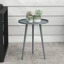 Outsunny Round Garden Coffee Table, Outdoor Side Table With Rounded Edge
