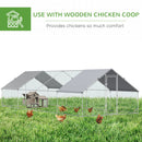 PawHut Walk In Chicken Run Large galvanised Chicken Coop w/ Cover 3 x 8 x 2m