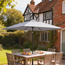 Outsunny Garden Parasol, Outdoor Umbrella With Tilt Function, Light Grey