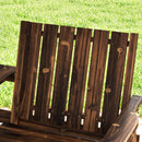 Outsunny 2-Seater Wooden Garden Bench with Armrest, Carbonised Finish