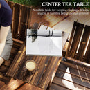 Outsunny 2-Seater Wooden Garden Bench with Armrest, Carbonised Finish