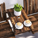 Outsunny 2-Seater Wooden Garden Bench with Armrest, Carbonised Finish