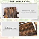 Outsunny 2-Seater Wooden Garden Bench with Armrest, Carbonised Finish