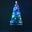 HOMCOM Artificial Fibre Optic Christmas Tree with Star Topper 6ft - White