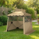Outsunny Pop Up Gazebo Waterproof With Awning 2 X 2 M Khaki