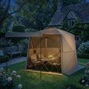 Outsunny Pop Up Gazebo Waterproof With Awning 2 X 2 M Khaki
