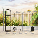 Outsunny 5 PCS Fireplace Companion Set, Metal Fireside Companion Set, Silver