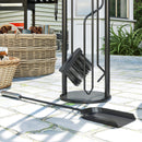 Outsunny 5 PCS Fireplace Companion Set, Metal Fireside Companion Set, Silver