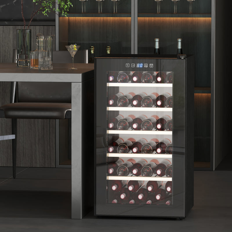 HOMCOM 41 Bottle Wine Cooler Fridge, Freestanding Wine Refrigerator