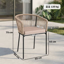 Outsunny Garden Chairs Set Of 2, Rattan Dining Chairs With Cushions, Natural