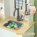 AIYAPLAY Play Kitchen, Kids Kitchen Playset with Light & Sound Stove