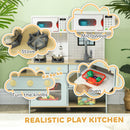 AIYAPLAY Play Kitchen, Kids Kitchen Playset with Light & Sound Stove