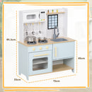 AIYAPLAY Play Kitchen, Kids Kitchen Playset with Light & Sound Stove