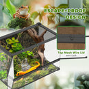 PawHut Glass Terrarium Reptile Vivarium with Stone Background
