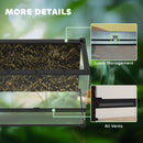 PawHut Glass Terrarium Reptile Vivarium with Stone Background