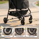 Pawhut 3 In 1 Foldable Pet Stroller For Small Dog With Travel Carrier, Black