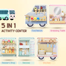 AIYAPLAY Wooden Busy Board, 5 in 1 Wall Panel Sensory Toy for Kids