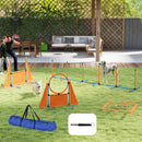 PawHut 6 Pieces Dog Agility Equipment, Obstacle Training Course Kit, Orange