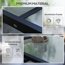 Outsunny Extendable Outdoor Dining Table Patio Table, Clear