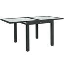 Outsunny Extendable Outdoor Dining Table Patio Table, Clear