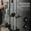 SPORTNOW Wall Mount Cable Station with 15 Positions Adjustable Dual Pulleys