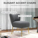 HOMCOM Accent Chair Wingback Armless Chair For Bedroom