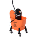 HOMCOM Mop Bucket On Wheels With Carry Handle, Mop Holder And Plastic Body